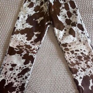 Nasty Gal Brown and White Cow Print Pants